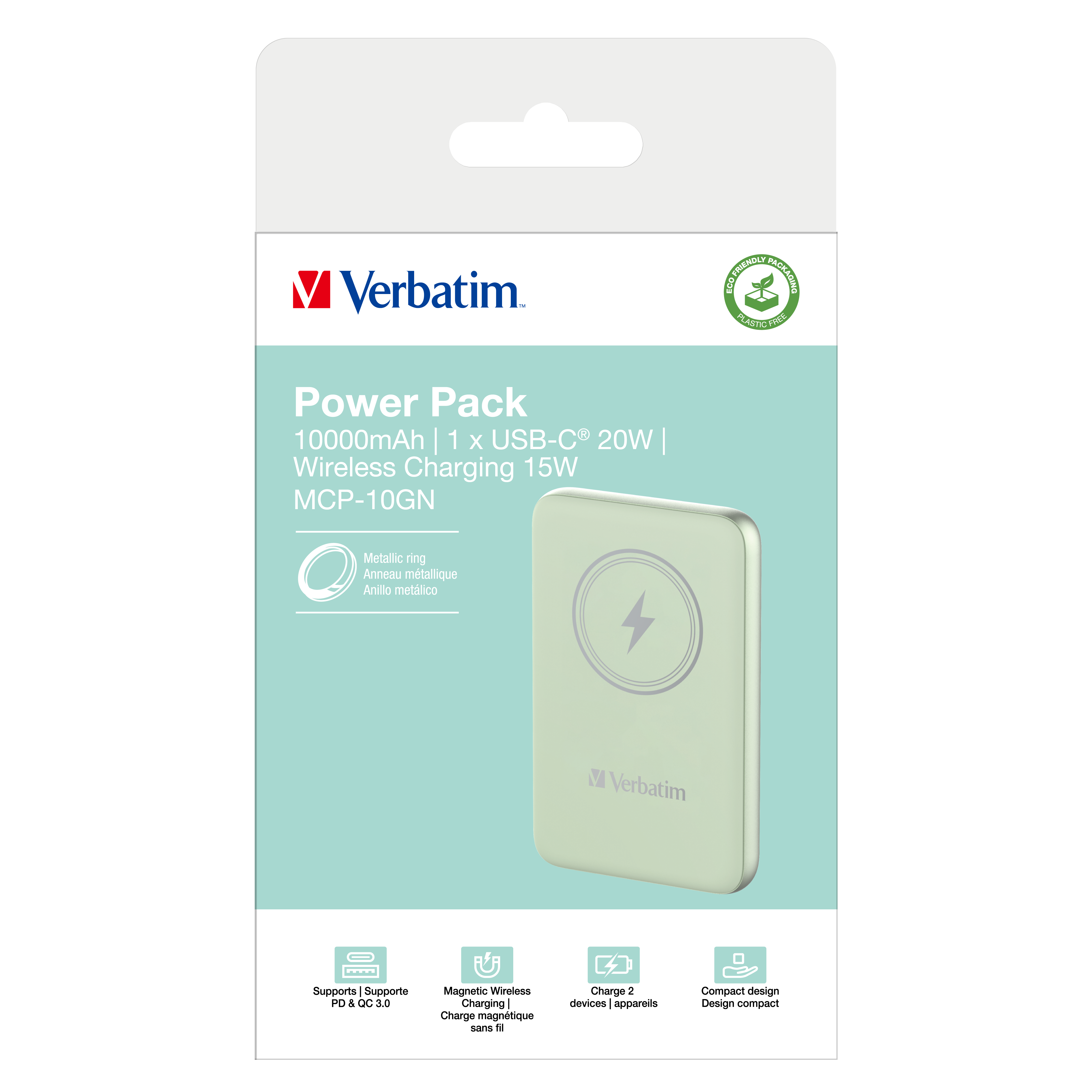 Verbatim Charge´n´Go Magnetic Wireless PowerBank 10000 Green