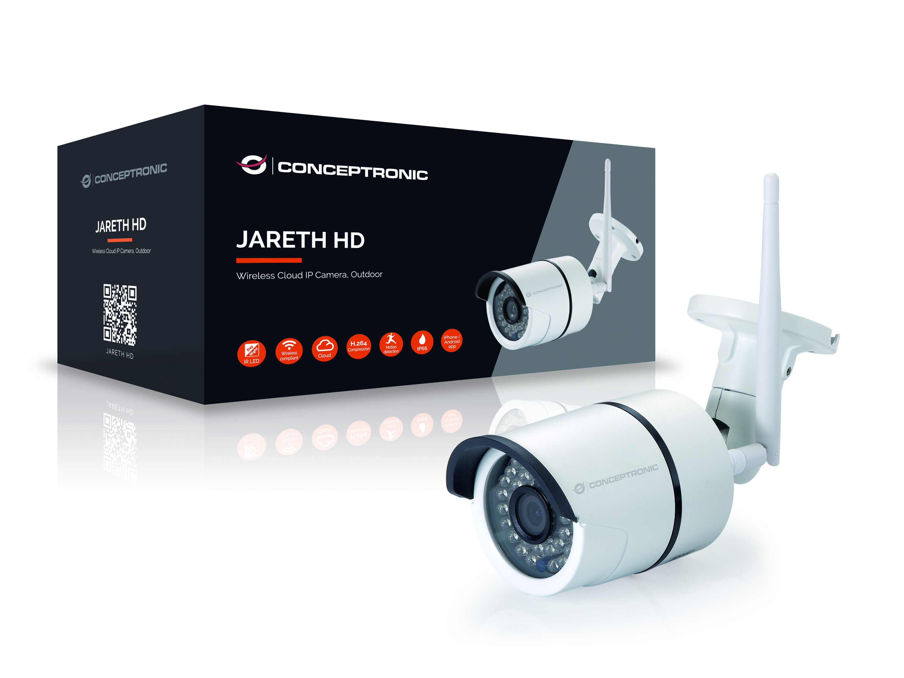 CONCEPTRONIC IPCam Wireless Cloud/Outd.IP66 1280x720 weiß