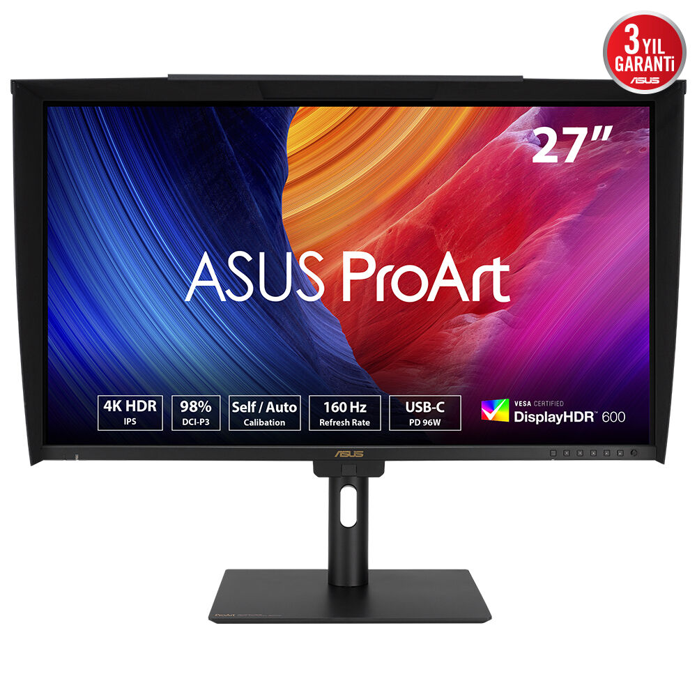 ASUS ProArt Display PA27UCGE 68,58cm 27Zoll IPS WLED UHD 16:9 160Hz 600cd/m2 1ms 2xHDMI DP USB-C DP 2xUSB-A 3.2 G1 USB-C 3.2 G1