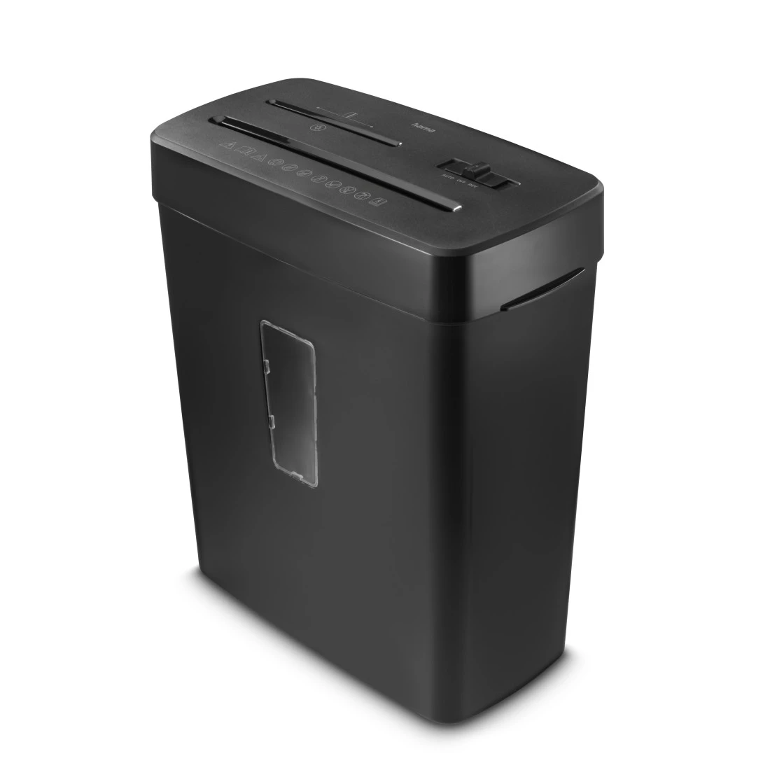 hama Prime M50CD-B Aktenvernichter mit Partikelschnitt P-5, 2 x 12 mm, bis 5 Blatt, schwarz