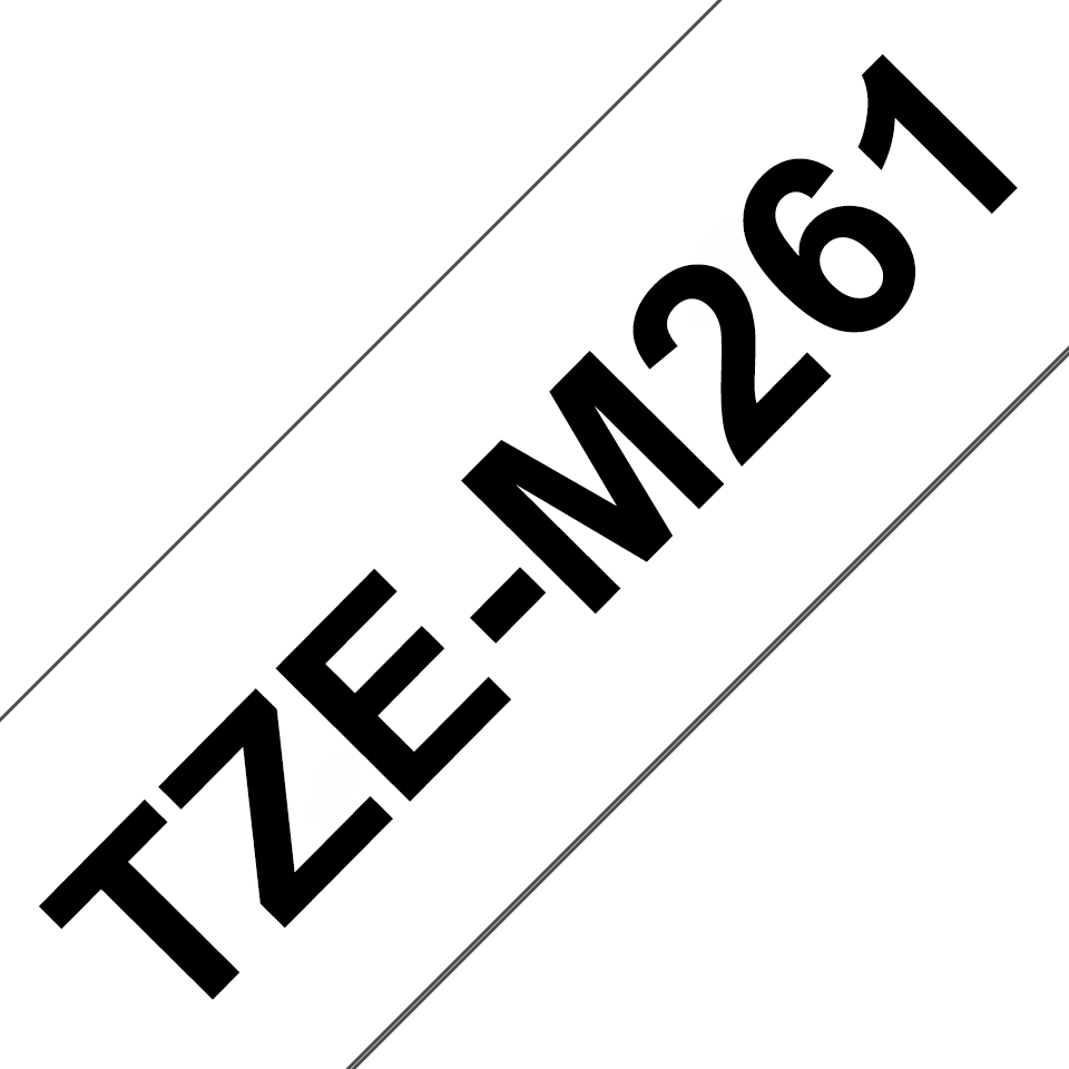 TZE-M261 LAMINATED TAPE 36MM 8M WHITE MATT/BLACK