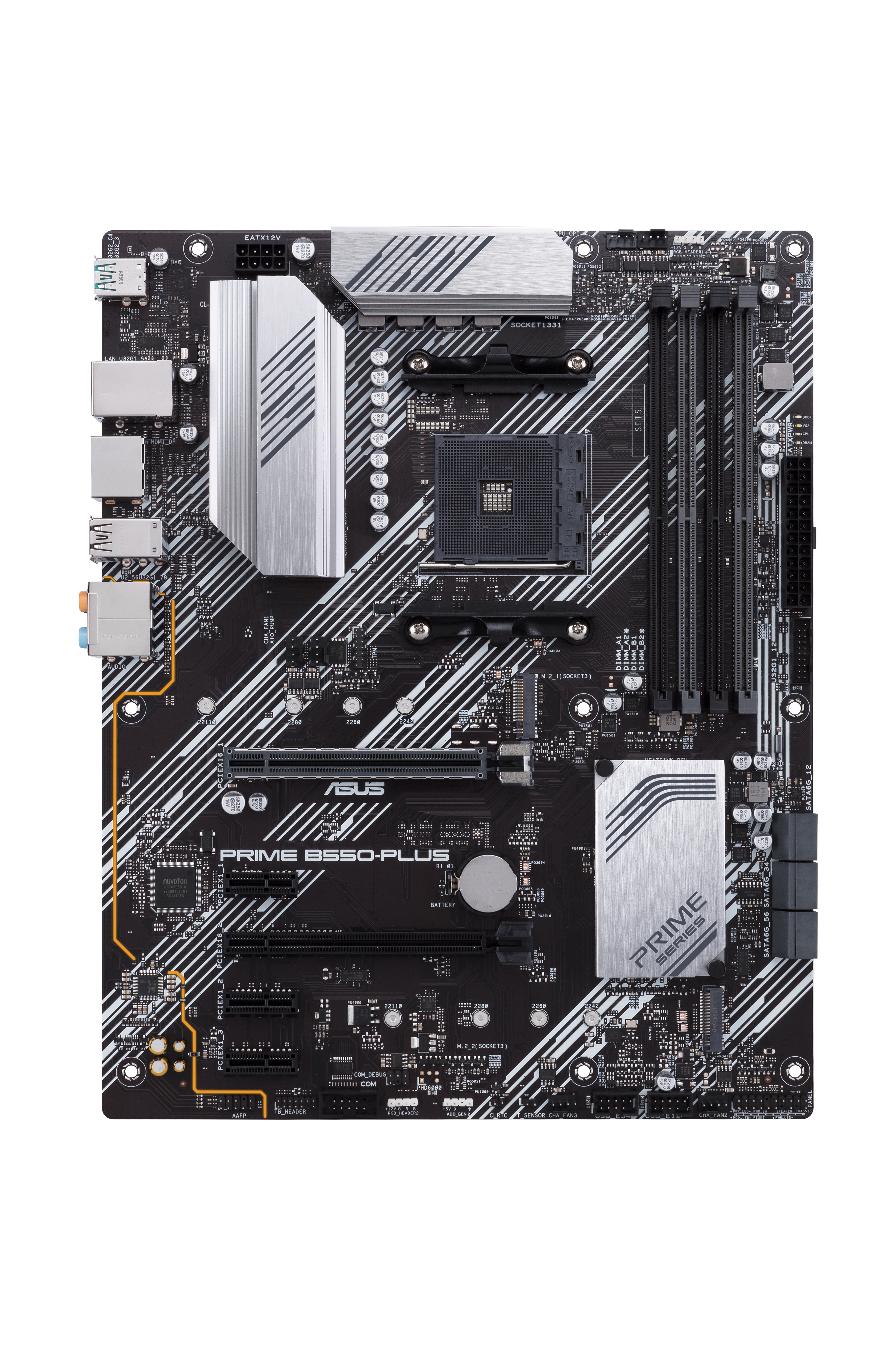 ASUS PRIME B550-PLUS AMD AM4 Socket ATX DDR4 3rd Gen AMD Ryzen Dual M.2 PCIe 4.0 1 Gb Ethernet USB 3.2 Gen 2 Type-A and Type-C