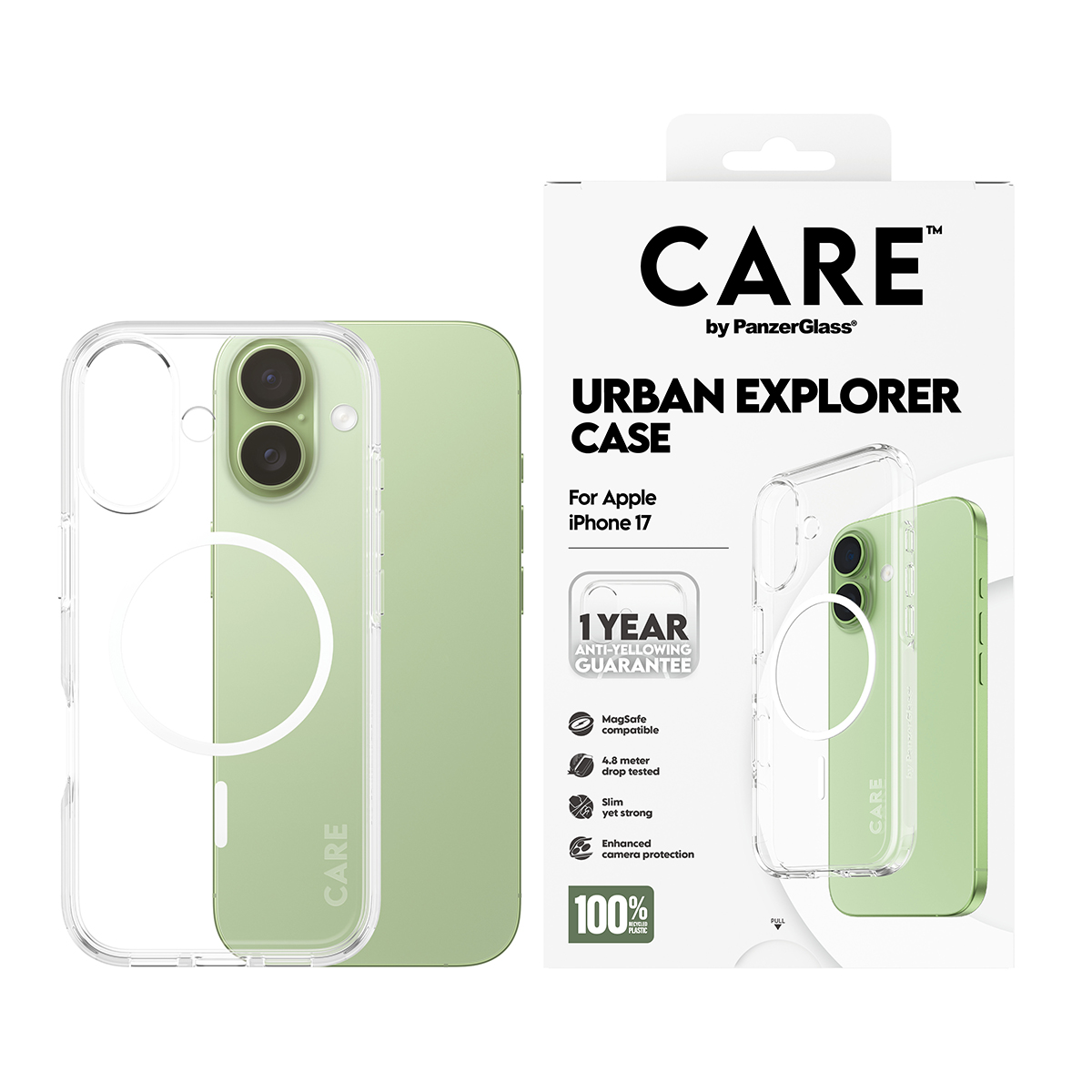 CARE BY FLAGSHIP CASE TRANSPARE W. WHITE MAGSAFE IPHONE 17