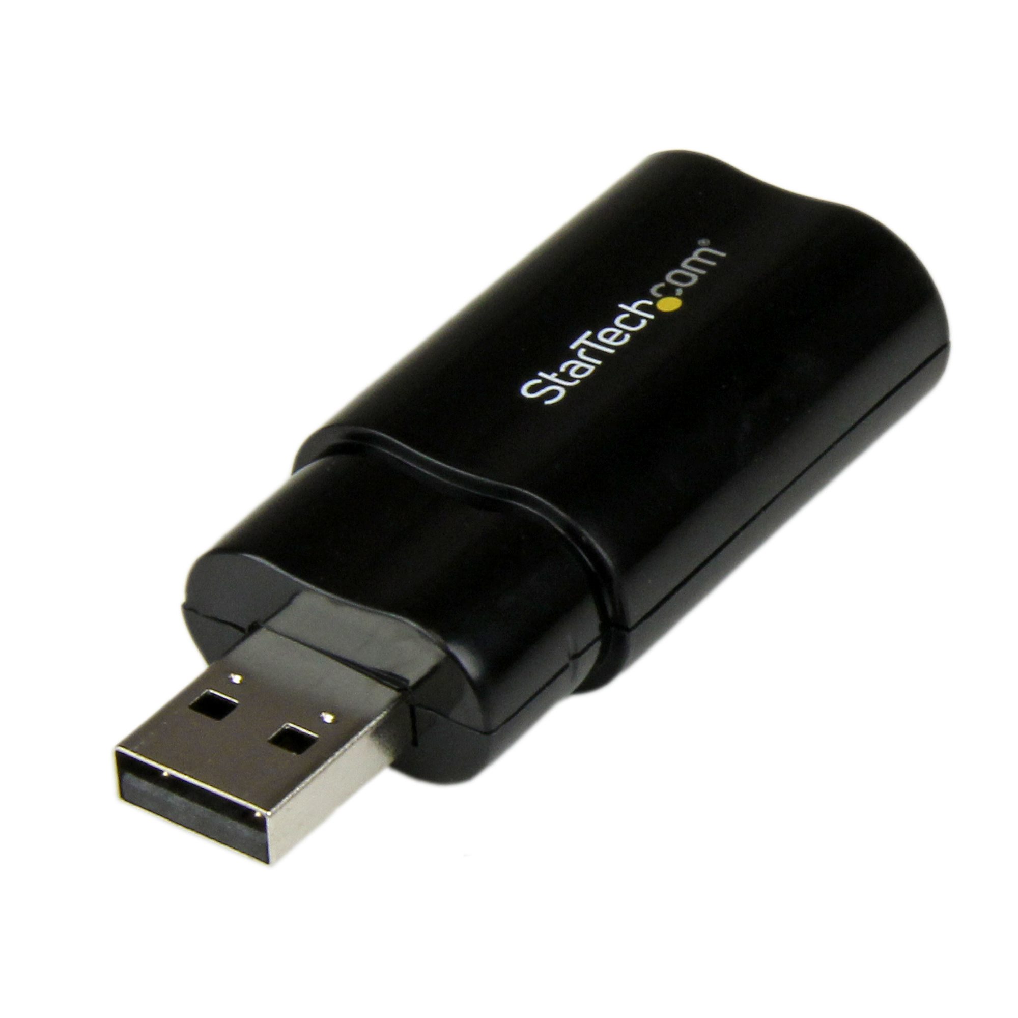 StarTech.com ICUSBAUDIOB USB Audio Adapter externe Soundkarte Schwarz 2x 3,5mm Klinke