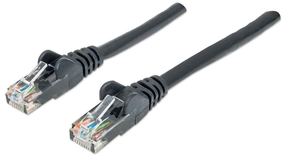 INTELLINET Netzwerkkabel Cat6 U/UTP CCA Cat6-kompatibel RJ45-Stecker/RJ45-Stecker 1,0 m schwarz