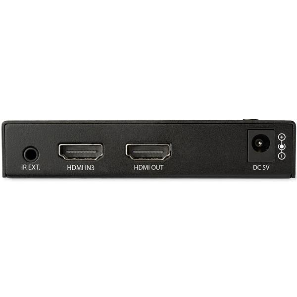 STARTECH.COM HDMI-Video-Switch - 3 x HDMI und 1x DisplayPort - 4K - HDMI Splitter 4 in 1 out automatisch mit Fernbedienung