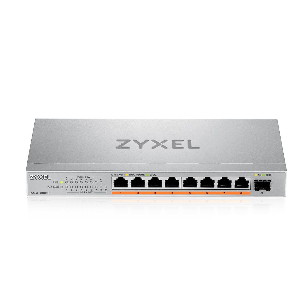 Zyxel Switch XMG-108 8 Port 10/2,5G MultiGig PoE++ unmanaged