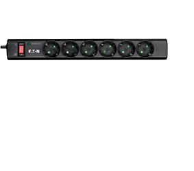 EATON Protection Strip PS6D Surge protector AC 220-250V 2500Watt output connectors 6 Black