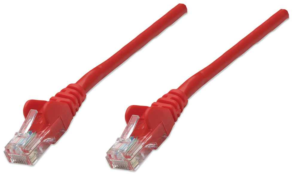 INTELLINET Netzwerkkabel Cat6 U/UTP 2,0m Rot RJ-45 Stecker / RJ-45 Stecker Vergoldete Kontakte Polybeutel