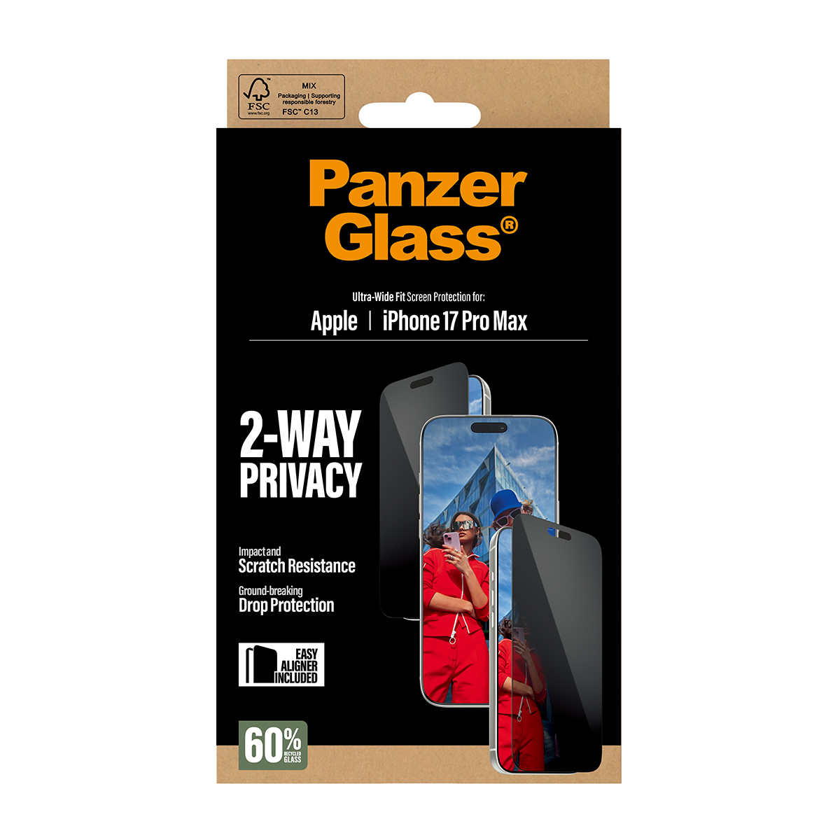 2-WAY PRIVACY SCREEN PROTECTOR PRO MAX ULTRA-WIDE FIT W. EASYAL