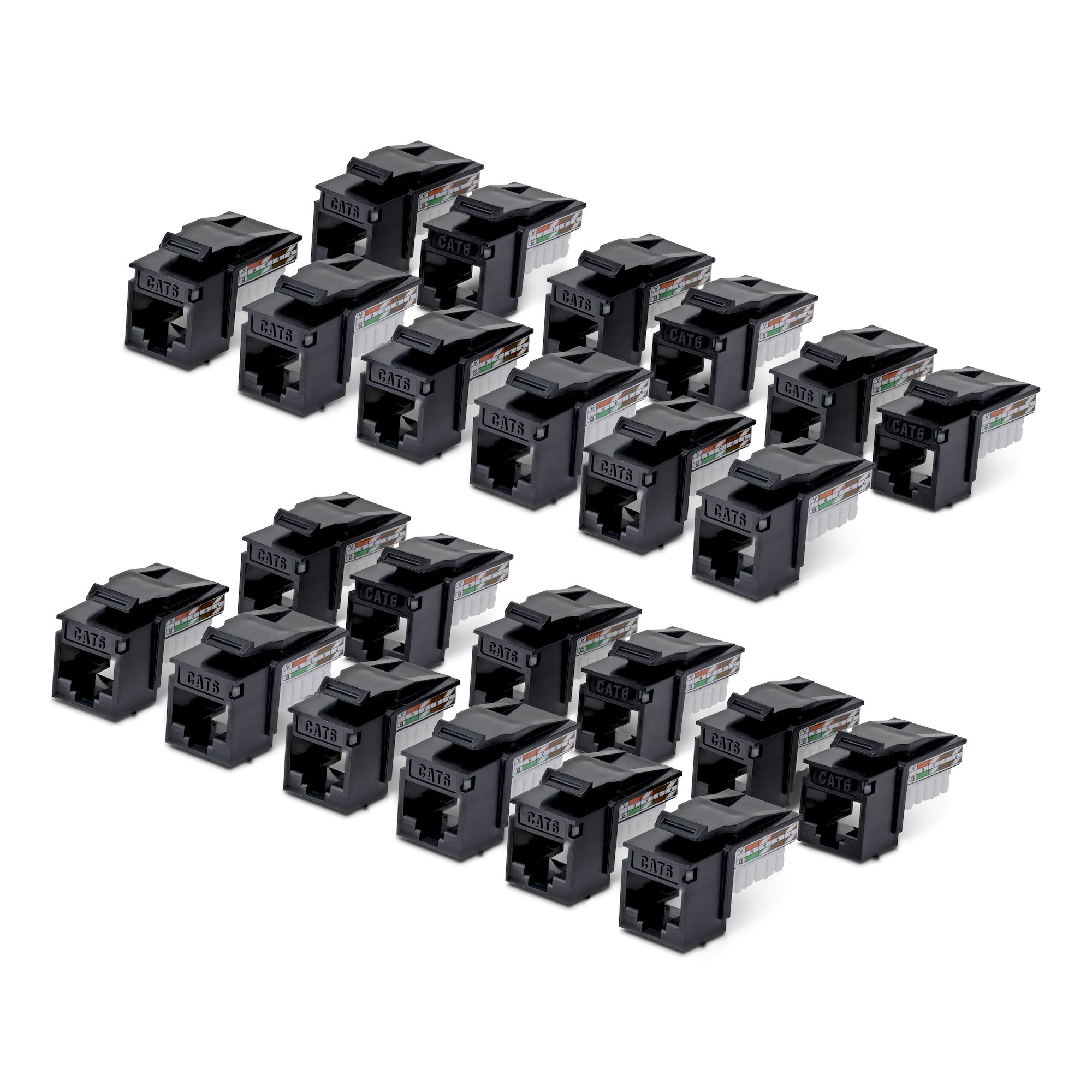 CAT6 KEYSTONE JACK 24-PACK 24-PACK90-DEGREE 110 PUNCH DOWN