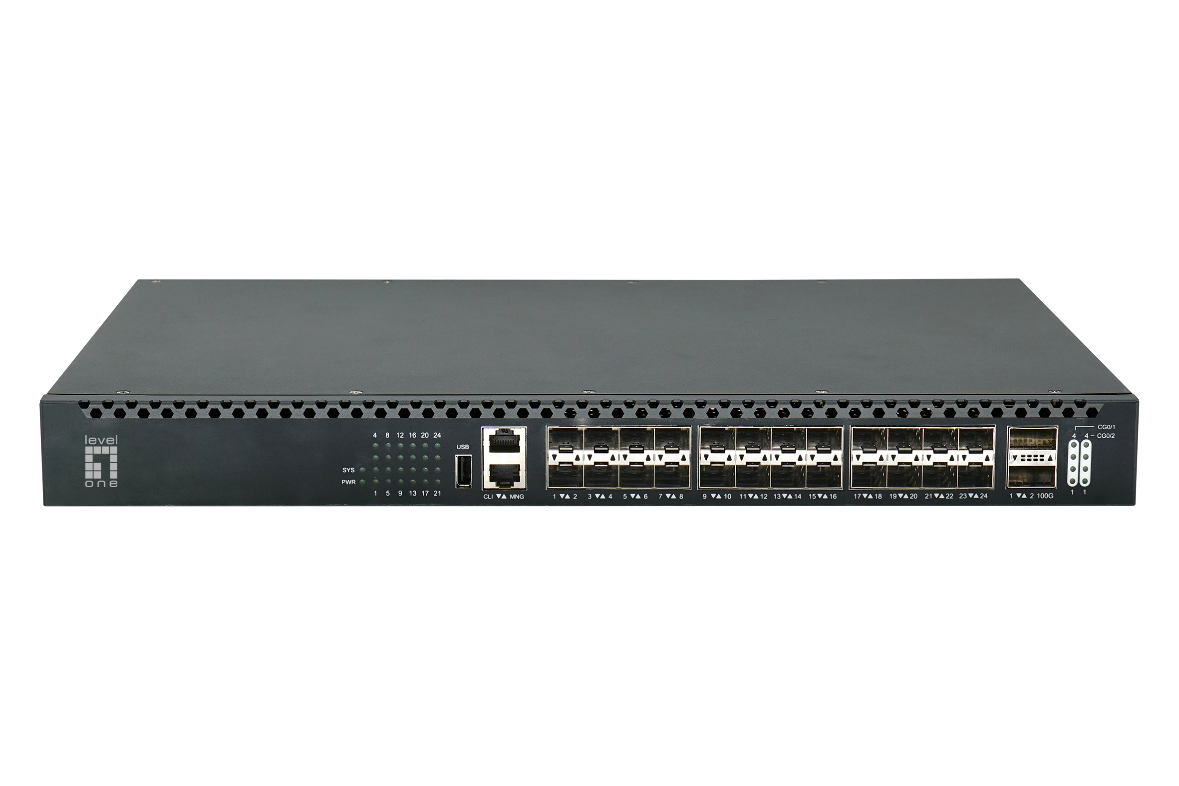 LevelOne Switch 24x10GSFP+/2x100GQSFP+ TOR 19 Managed L3