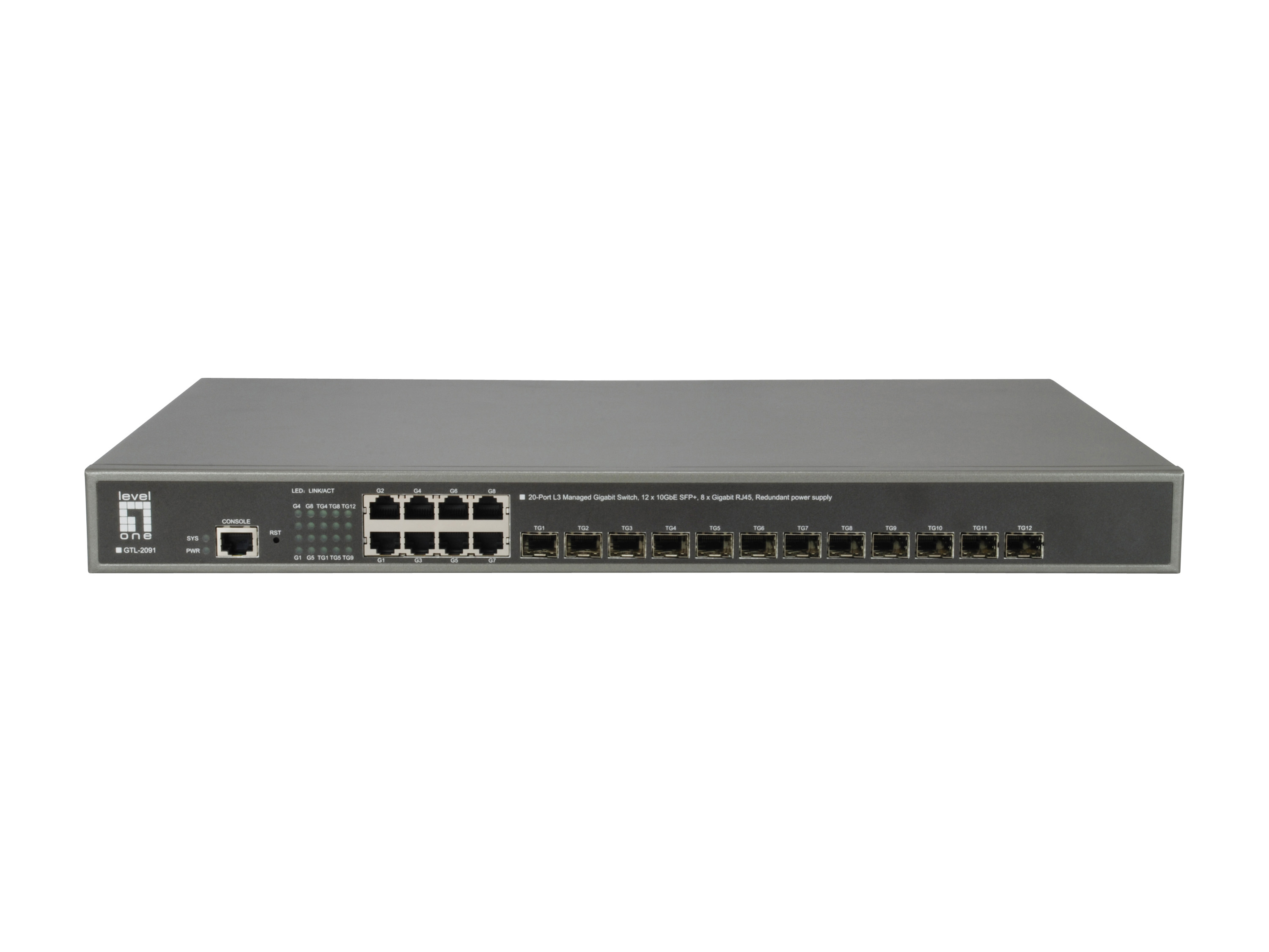 LevelOne Switch 8xGE/12x10GSFP+ 19 Managed L3
