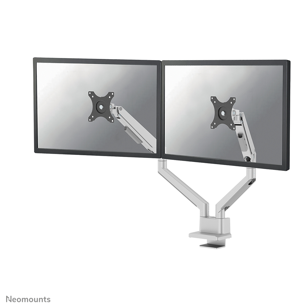 NEOMOUNTS Next Slim Desk Mount double display topfix clamp/grommet silver