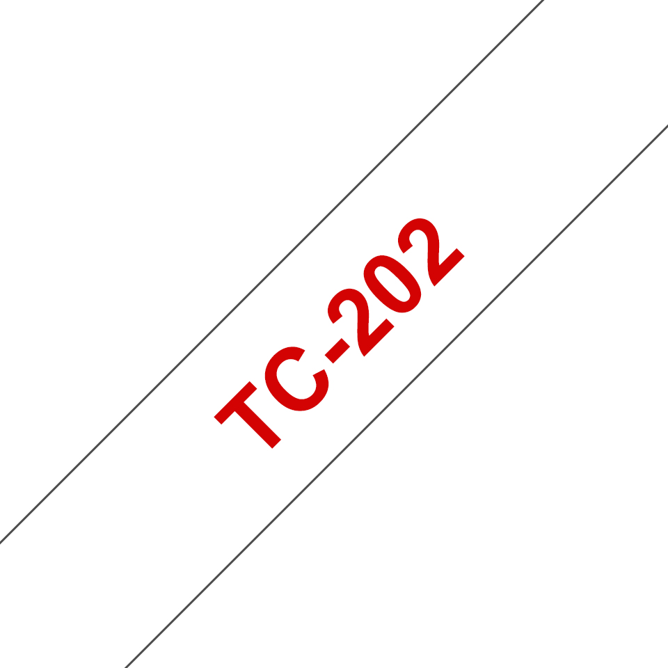 brother Schriftband TC-202 TC202, 12 mm, rot auf weiß, 1 St.