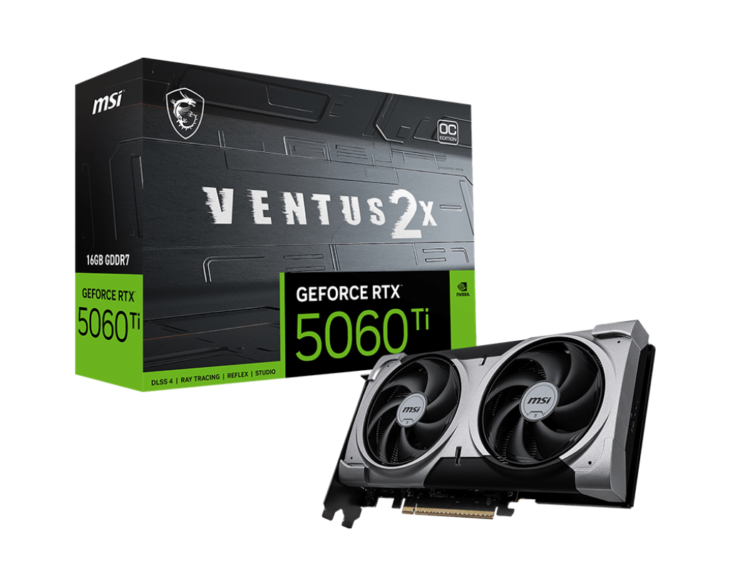 MSI RTX5060 TI 16G Ventus 2X OC PLUS 16GB GDDR7 HDMI 3xDP