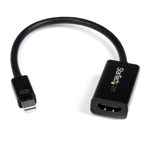 STARTECH.COM Mini DisplayPort to HDMI Video Converter mDP 1.2 to HDMI Active Adapter for UltraBook / Laptop 4K - 30Hz - Bla