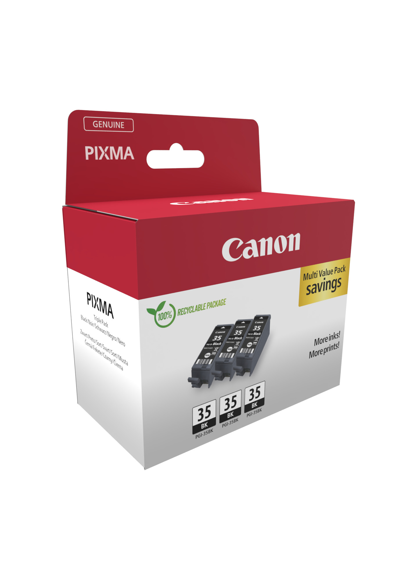 Canon PGI-35 BK TRIPLE schwarz Druckerpatronen, 3er-Set