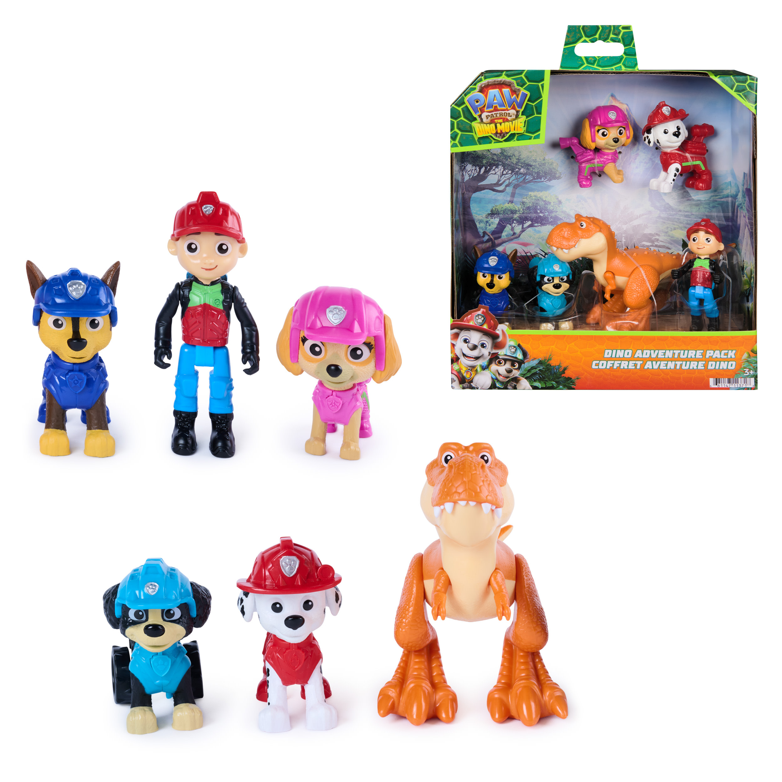 Paw Patrol: Der Dino Film - Dino Abenteuer Figuren-Geschenkset, 6er-Pack, Spielfigur
