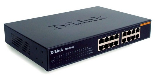 D-LINK DES-1016D 16-Port Fast Ethernet unmanaged Desktop Switch 16x RJ45 10/100 Full-Duplex bis zu 200Mbit/s
