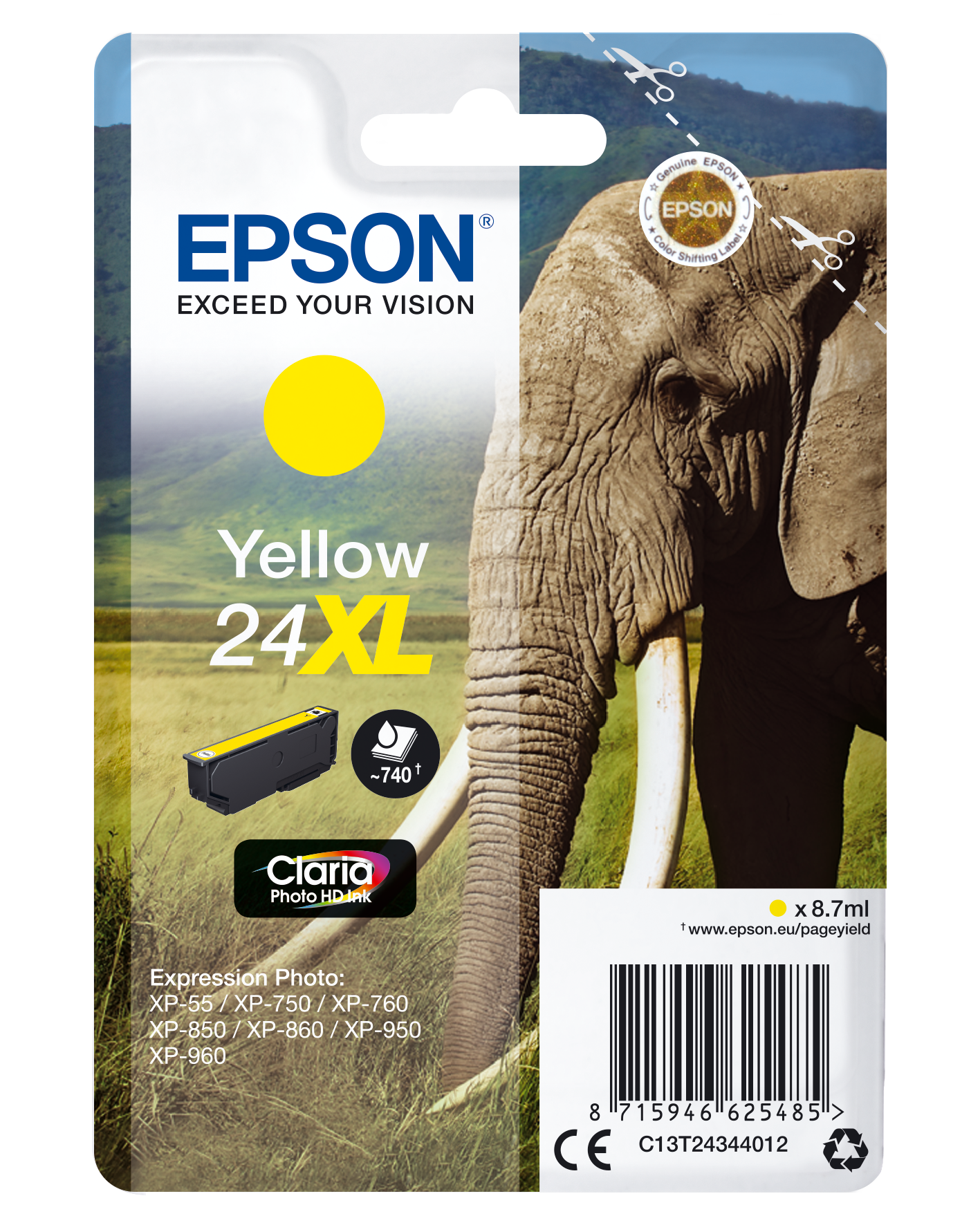 EPSON 24XL / T2434XL (Elefant) gelb Druckerpatrone