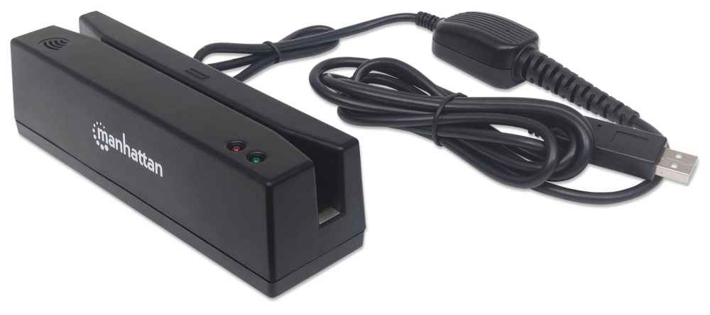 MANHATTAN Magnetkartenleser USB Drei Spuren Leser