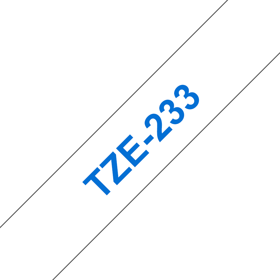 TZE-233 LAMINATED TAPE 12MM 8M BLUE ON WHITE