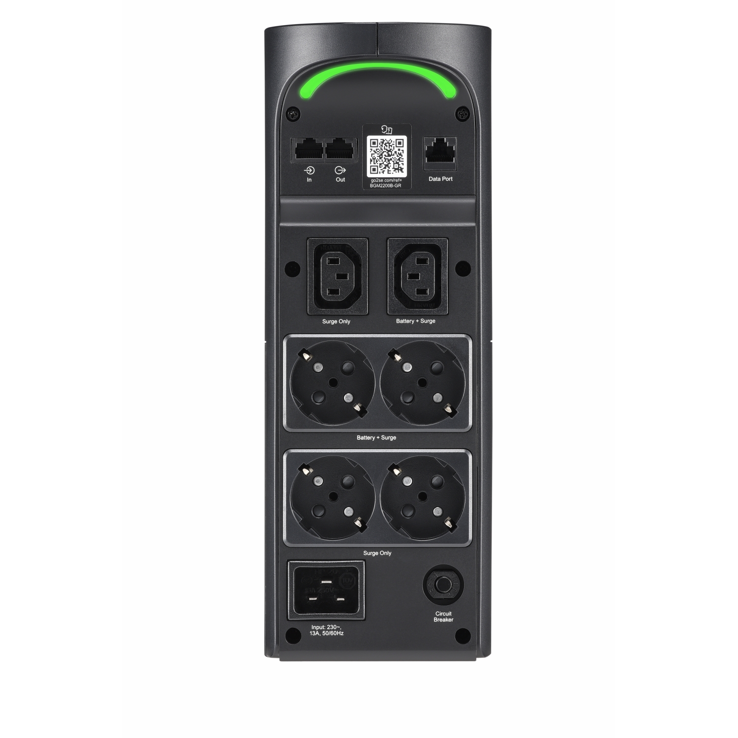 APC Back-UPS Pro UPS tower RGB lights AC 230V 1320Watt 2200VA 1-phase output connectors 6 Black midnight