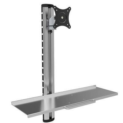 TECHLY Wandhalterung fuer LCD TV 38,10cm bis 68,58cm mit Monitorarm Aluminium- und Stahlkonstruktion Tastaturablage bis zu 3Kg