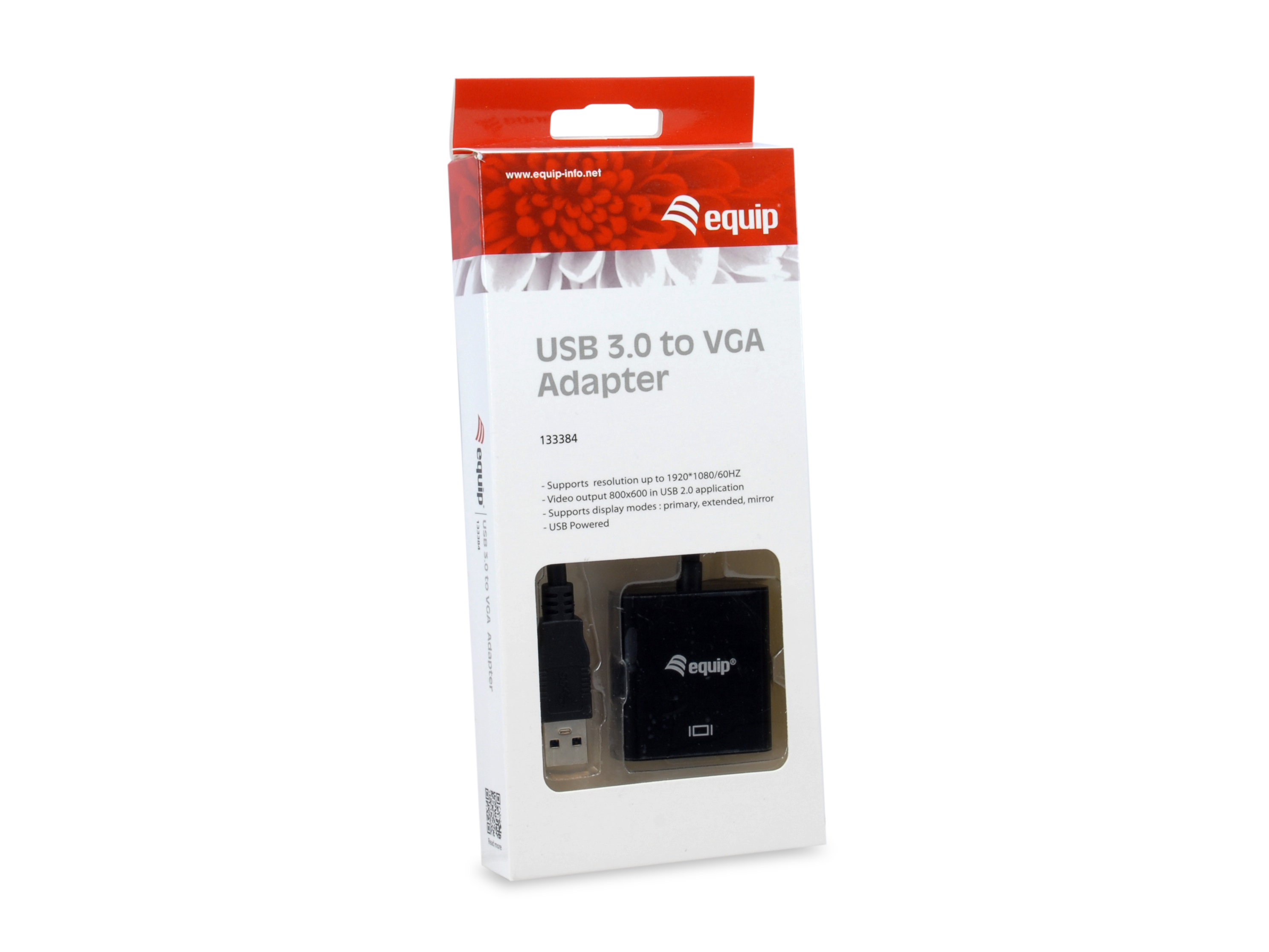 Equip Adapter USB-A3.0->VGA HD15 1920x1080/ 60Hz 0.15m PVC