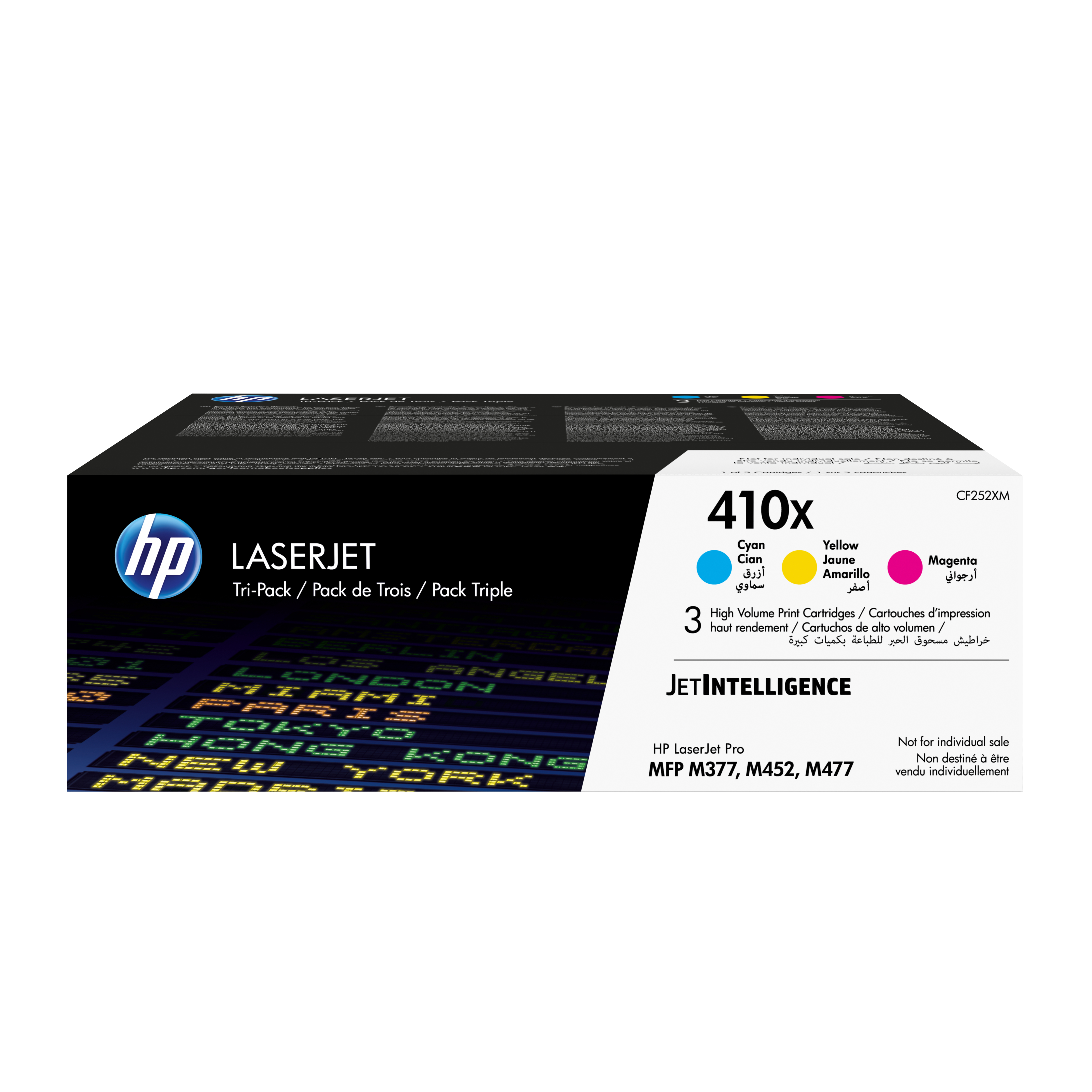 HP 410X (CF252XM) cyan, magenta, gelb Tonerkartuschen, 3er-Set