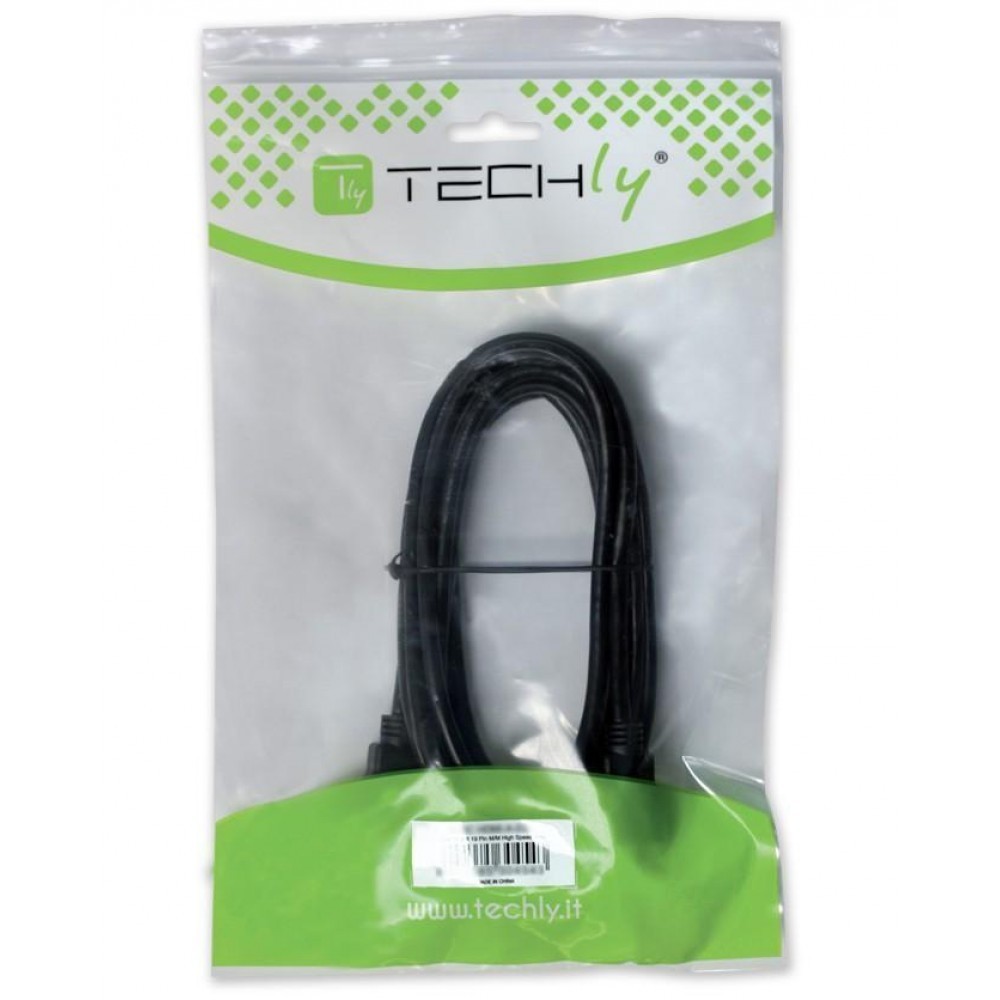 Techly USB 2.0 Kabel, A-Stecker auf Mini-B-Stecker, 1.8m, sw