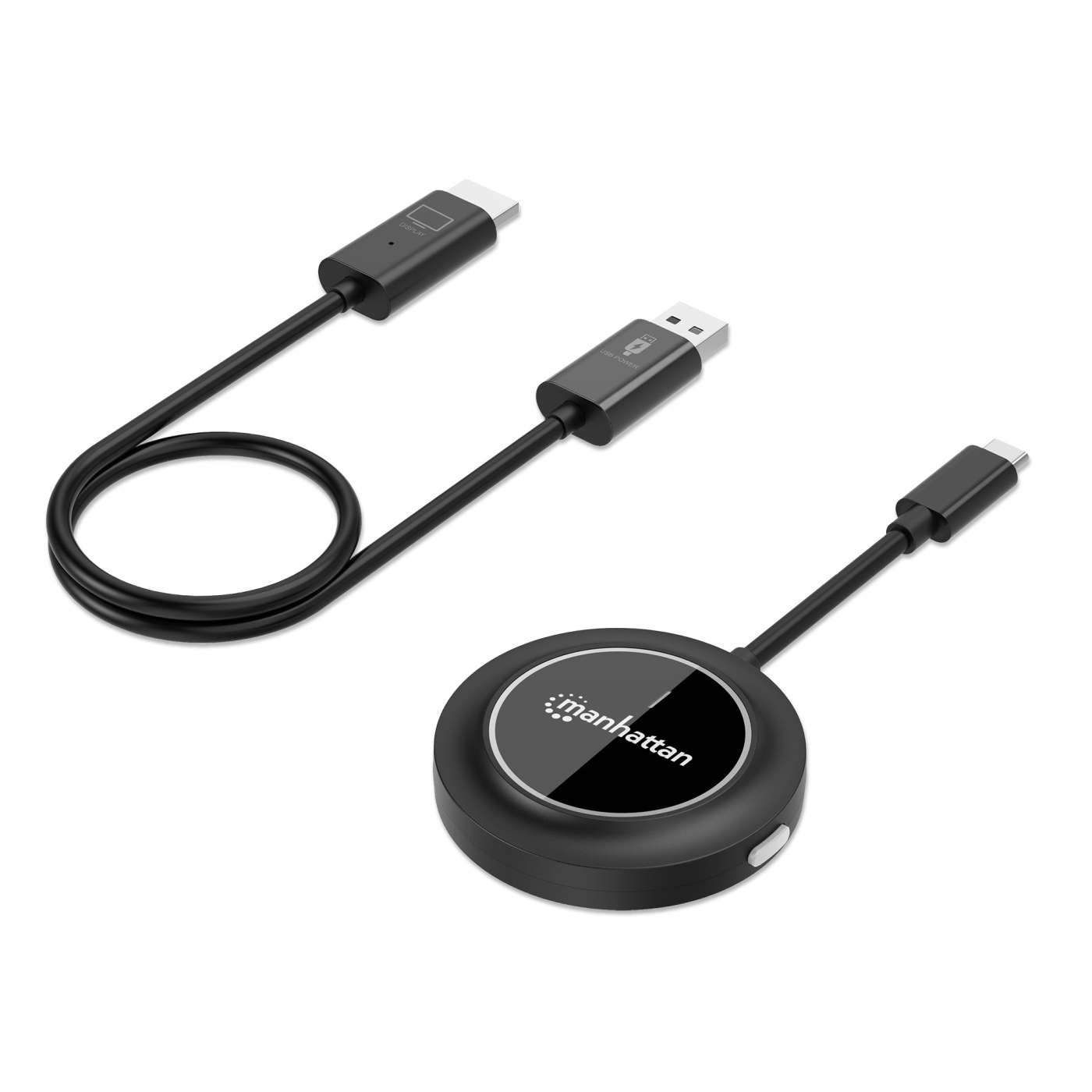 MANHATTAN 1080p Wireless HDMI-Display-Präsentationsset 2-teiliges Set mit HDMI-Empfänger und USB-C Sender-Dongle
