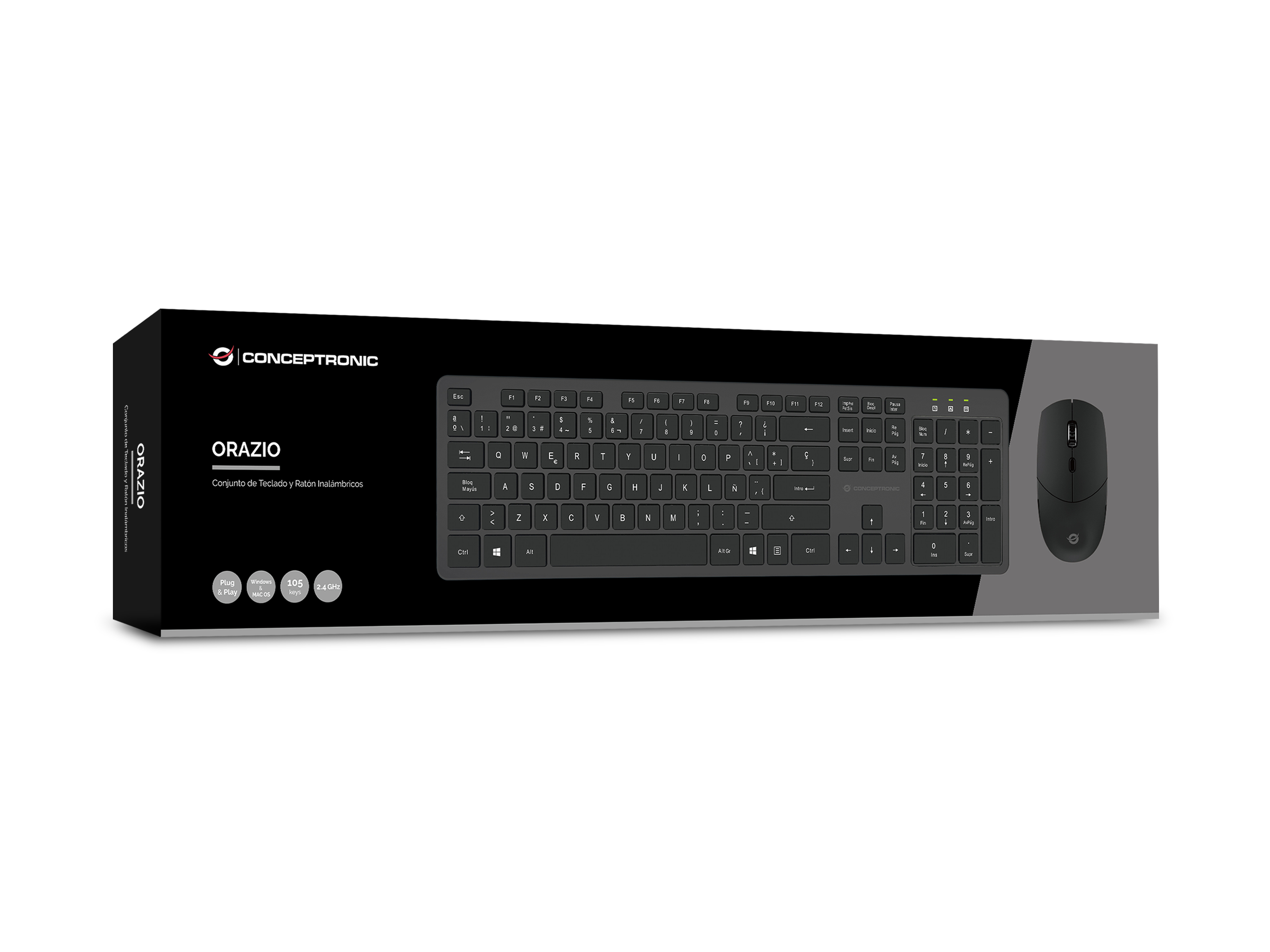 CONCEPTRONIC Wireless Tastatur +Maus Layout ES schwarz