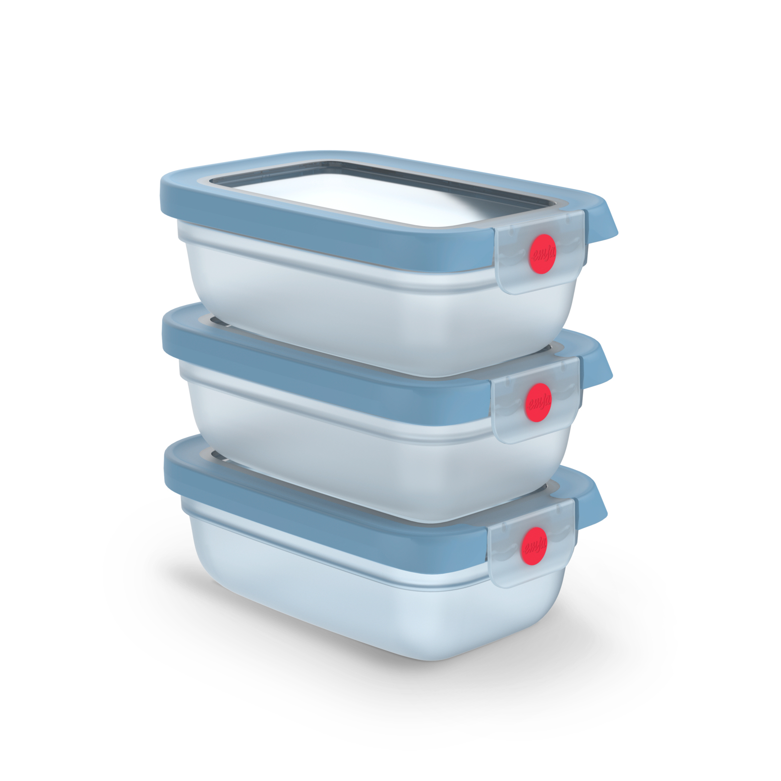 emsa Frischhaltedosen-Set ONECLICK blau 0,5 l, 3 St.