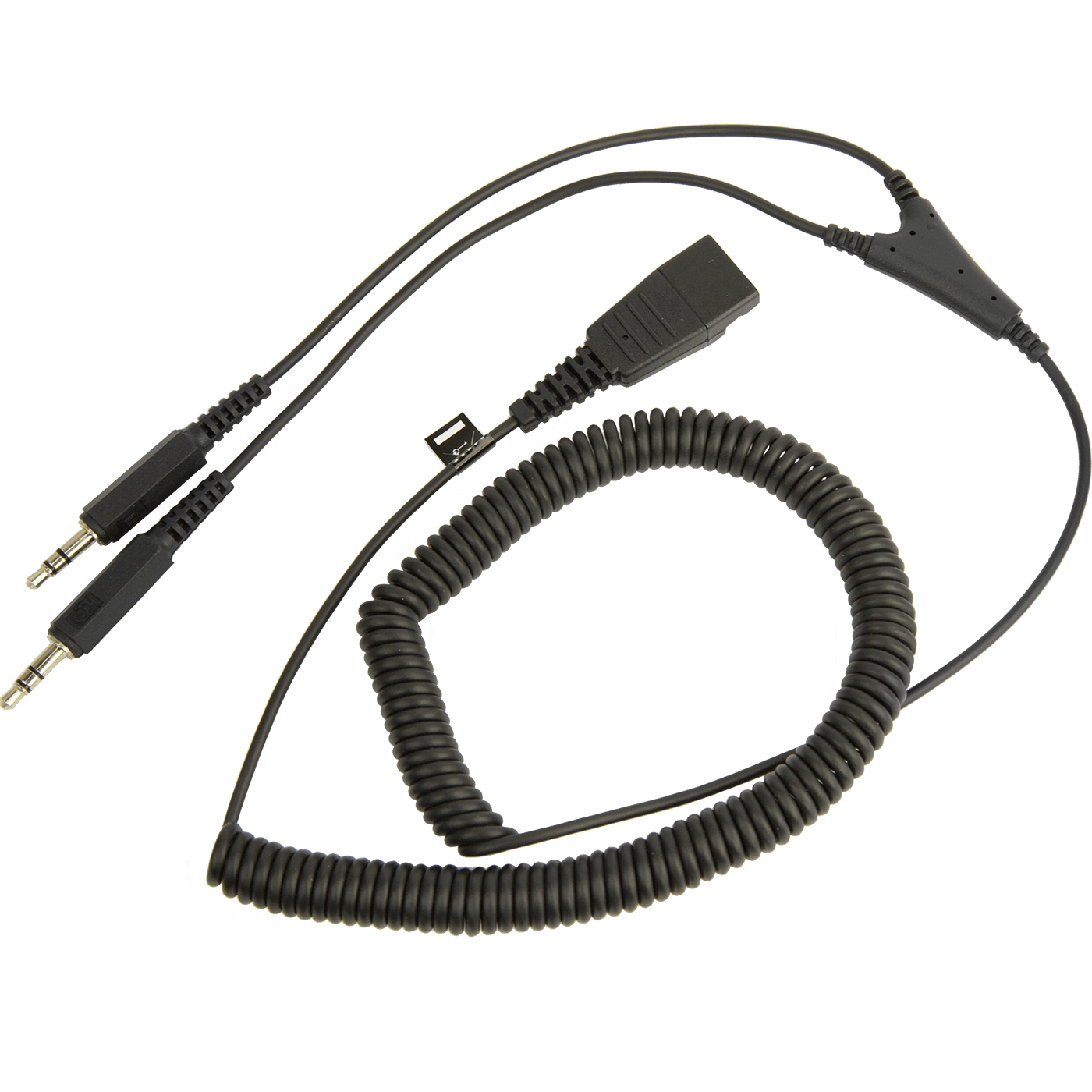 Jabra Kabel QD auf 2x3,5 mm Klinke, spiral, 0,5-2m