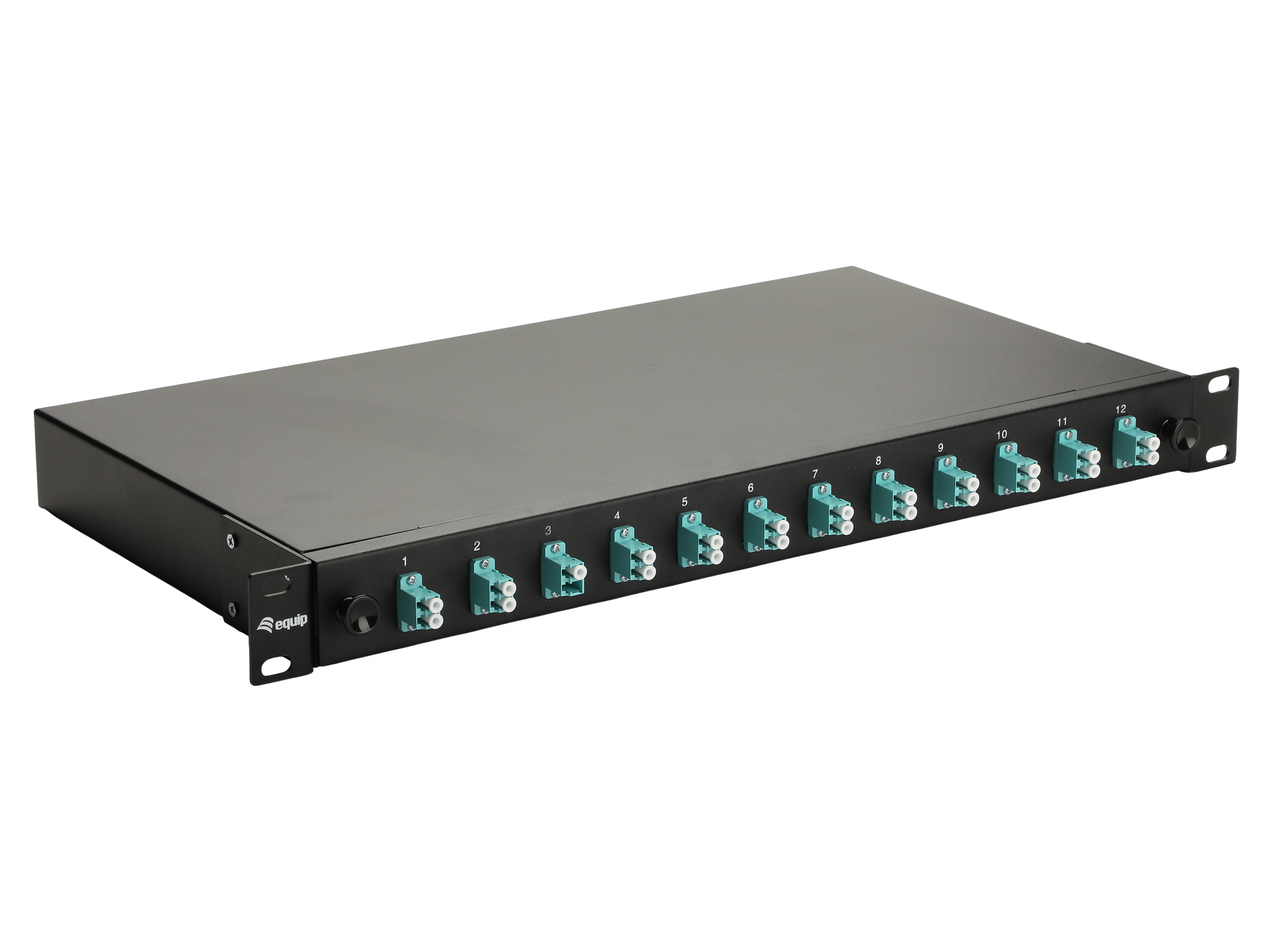 Equip LWL-Spleißkasten 12-Port LC-Duplex OM3 1U komplett sw