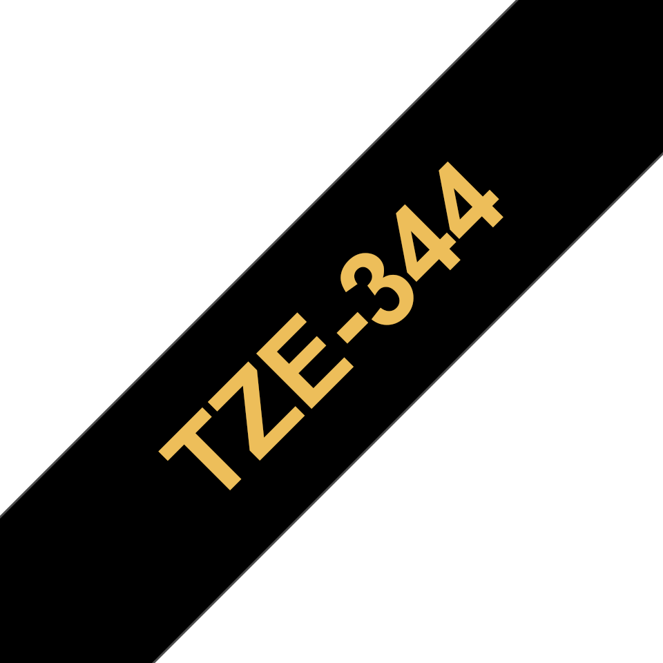 brother Schriftband TZe-344 TZE344, 18 mm, gold auf schwarz, 1 St.