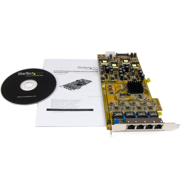 STARTECH.COM 4 Port Gigabit Power over Ethernet PCI Express Netzwerkkarte - PSE / PoE PCIe NIC - 4-fach (Quad) PCI-e Karte