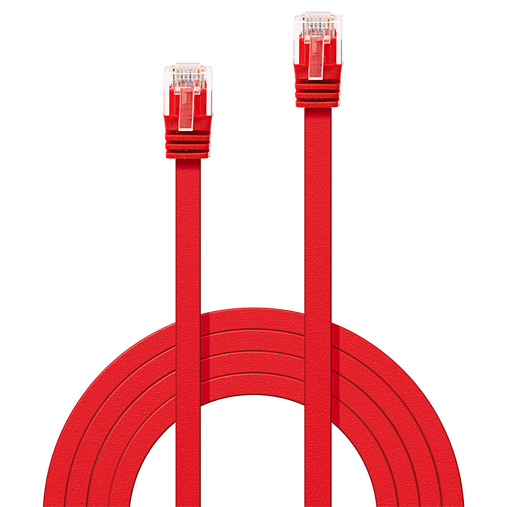 LINDY Patchkabel Cat6 Flachband ungeschirmt rot 3.00m