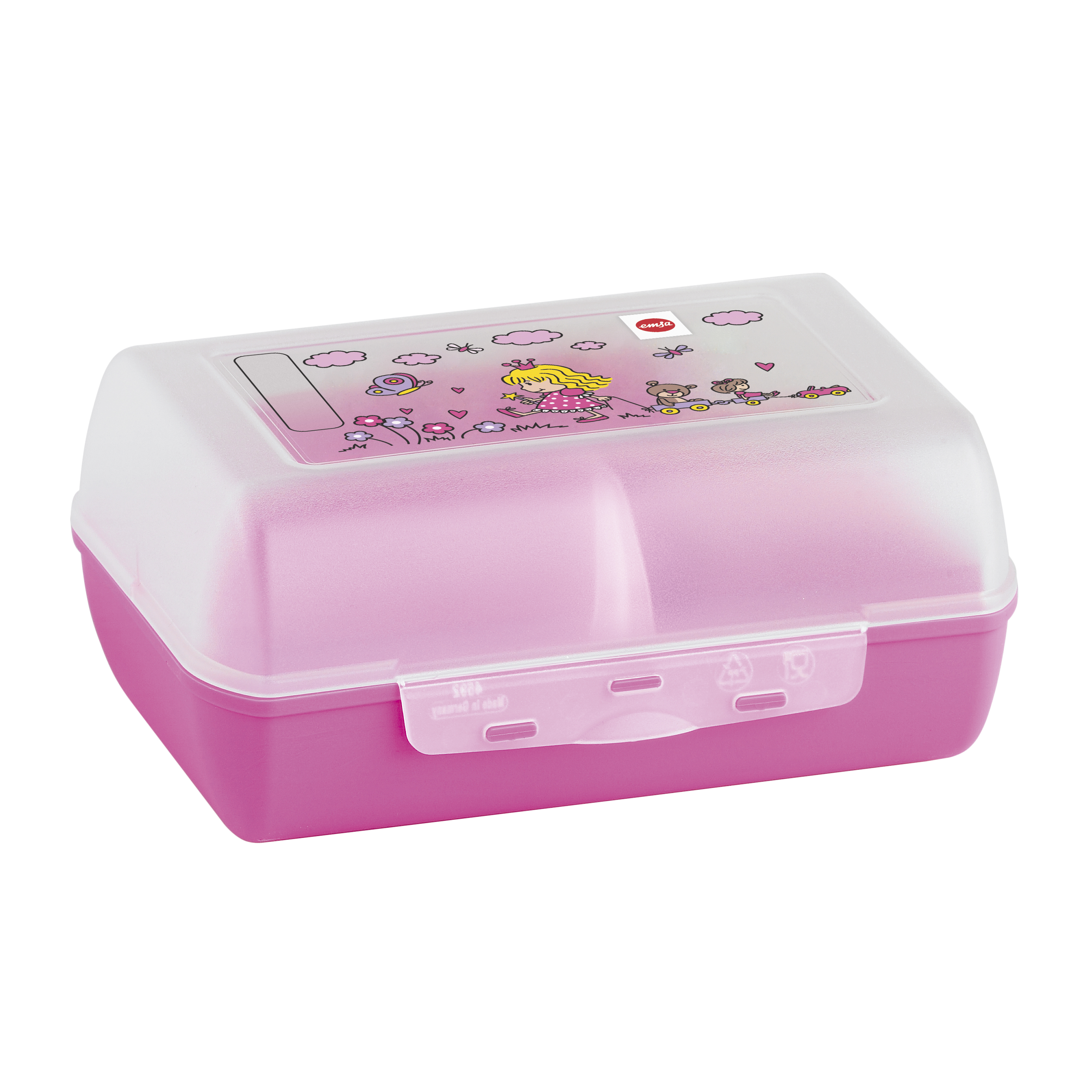 emsa Kinder Trinkflasche & Lunchbox Prinzessin transparent, 1 Set