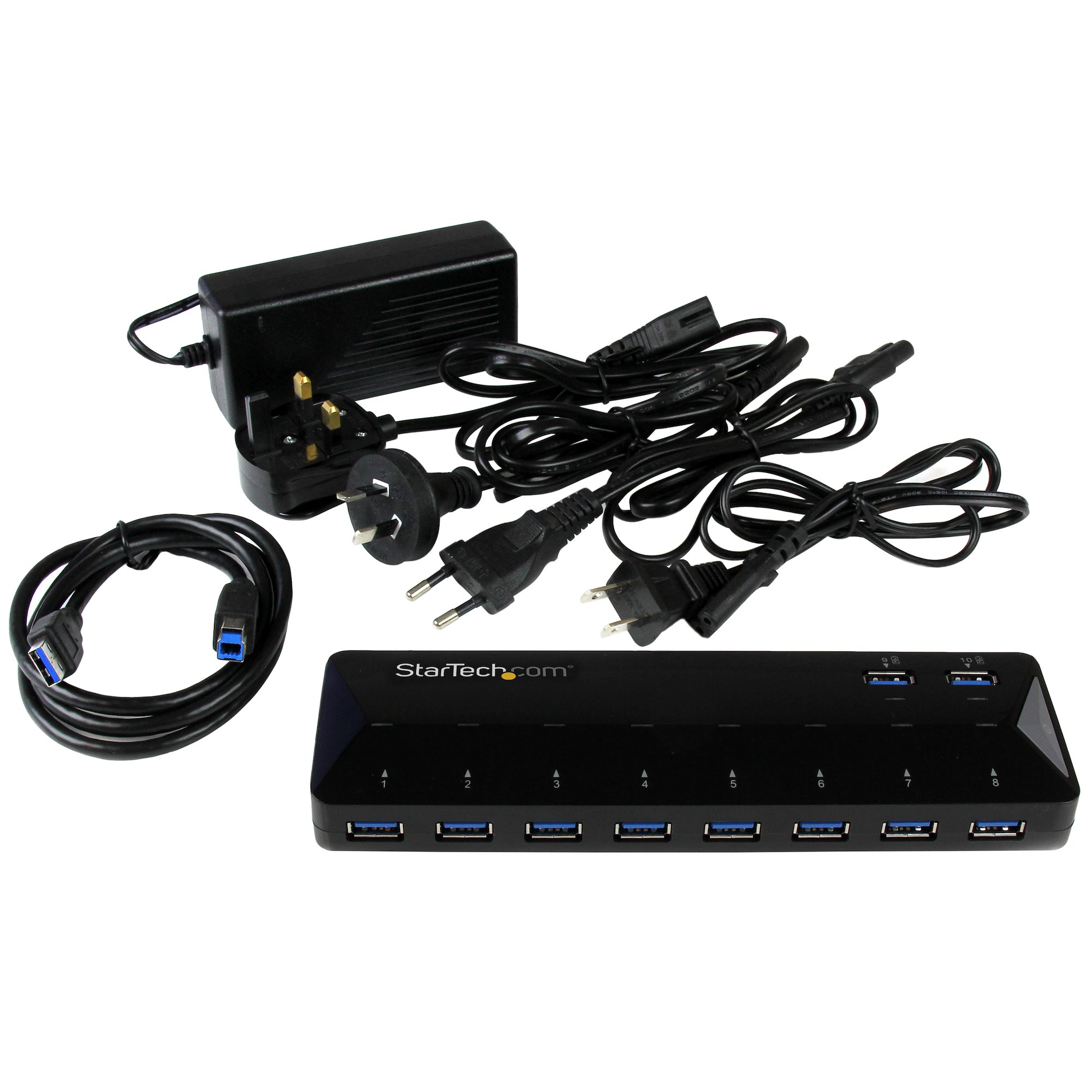 10-PT USB 3.0 HUB W/ CHARGING 2X1.5A CHARGE AND SYNC PORTS