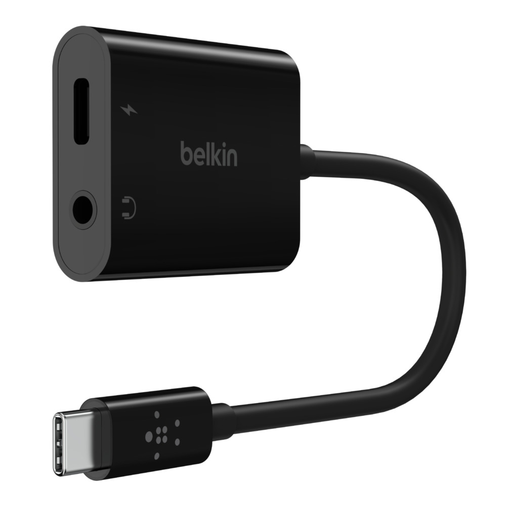 ROCKSTAR 3.5 MM JACK AUDIO AND USB-C CHARGING ADAPTER BLACK