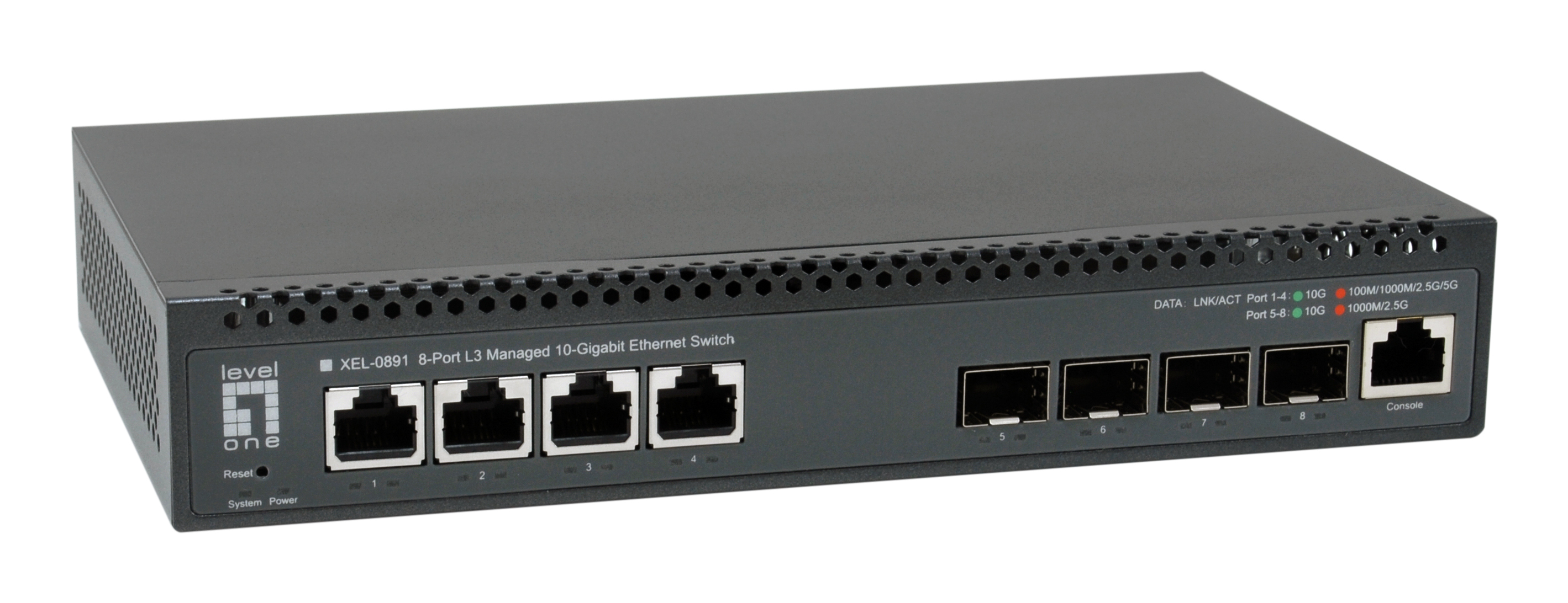 LevelOne Switch 4x10GE/4x10GSFP+ 19 Managed L3