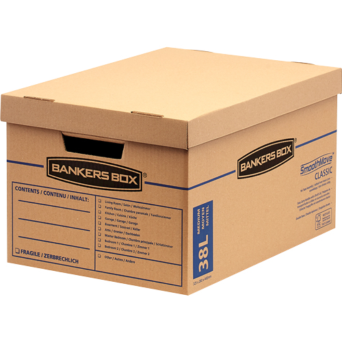 Bankers Box Umzugskartons SmoothMove Umzugsbox 47,0 x 33,5 x 27,0 cm, 10 St.