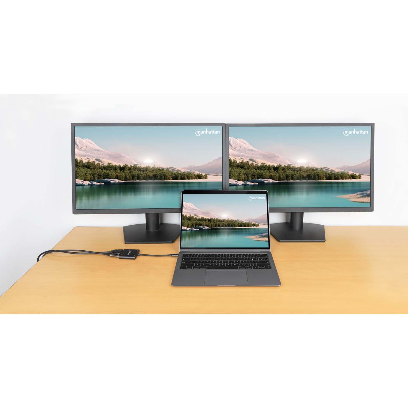 MANHATTAN USB-C PD auf Dual-HDMI-Monitor-Adapter 4K 60Hz