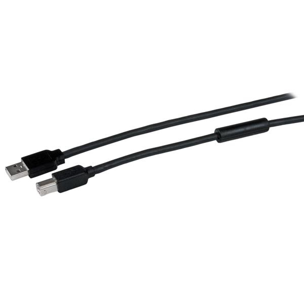 STARTECH.COM 15m aktives USB 2.0 A auf B Kabel - Stecker/Stecker - USB Druckerkabel 1x USB A / 1x USB B - Schwarz