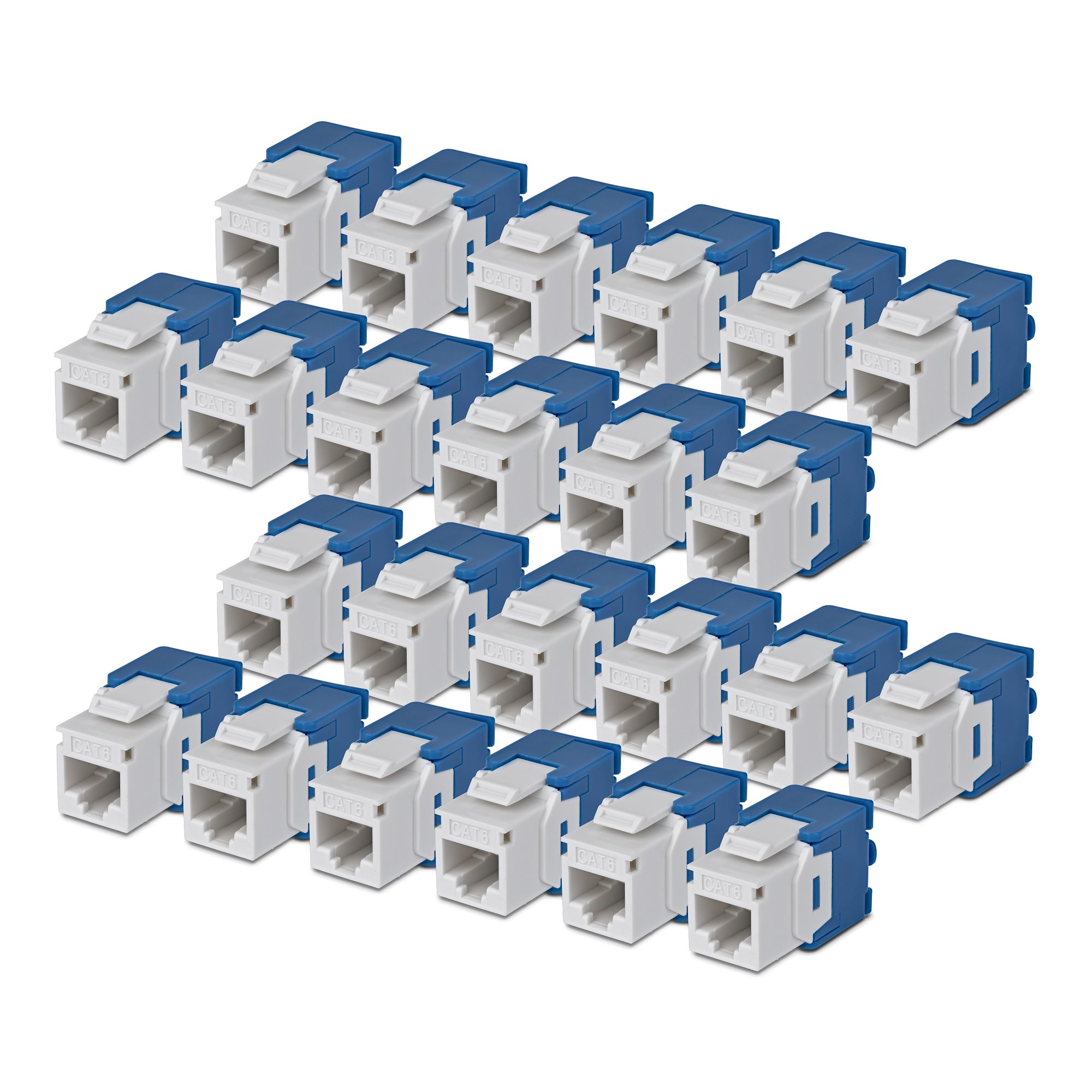 CAT6 KEYSTONE JACK 24-PACK 24-PACK180-DEGREE TOOLLESS WHITE