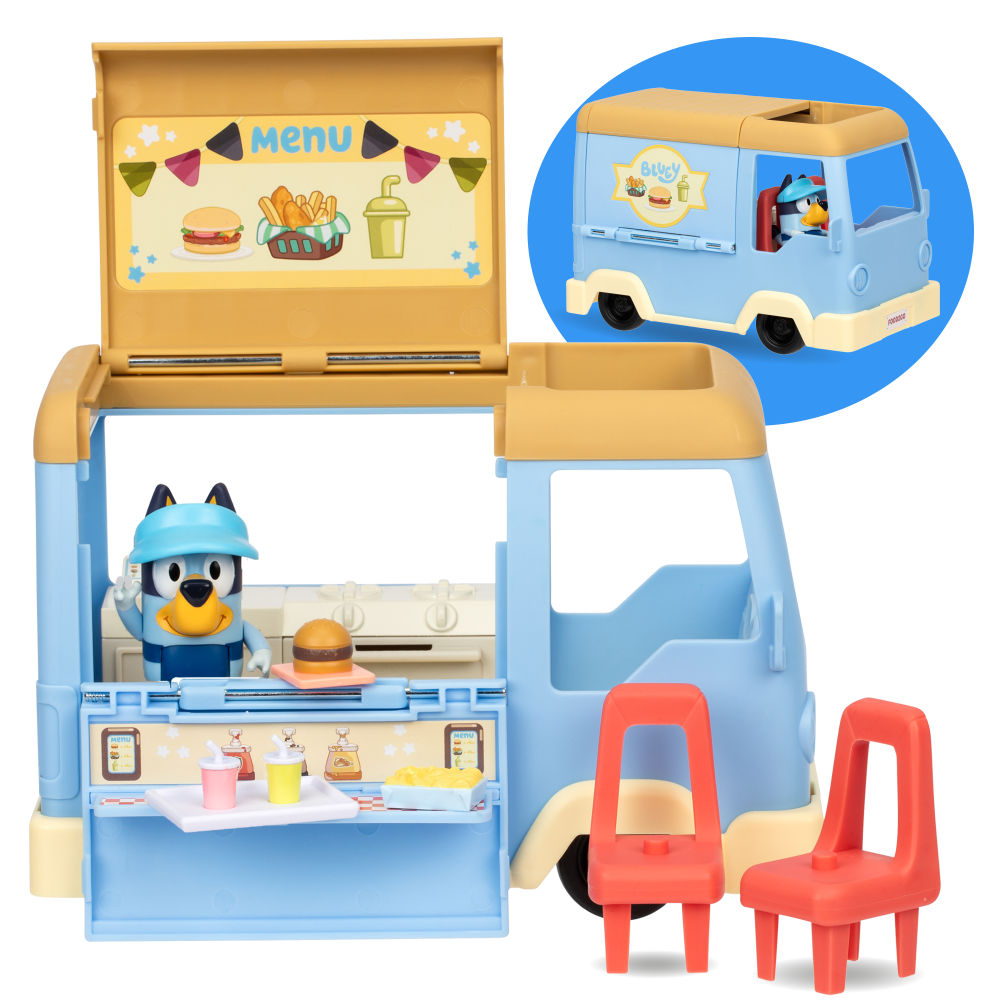 Bluey - Lets Play Chef Food Truck Spielset, Spielfahrzeug