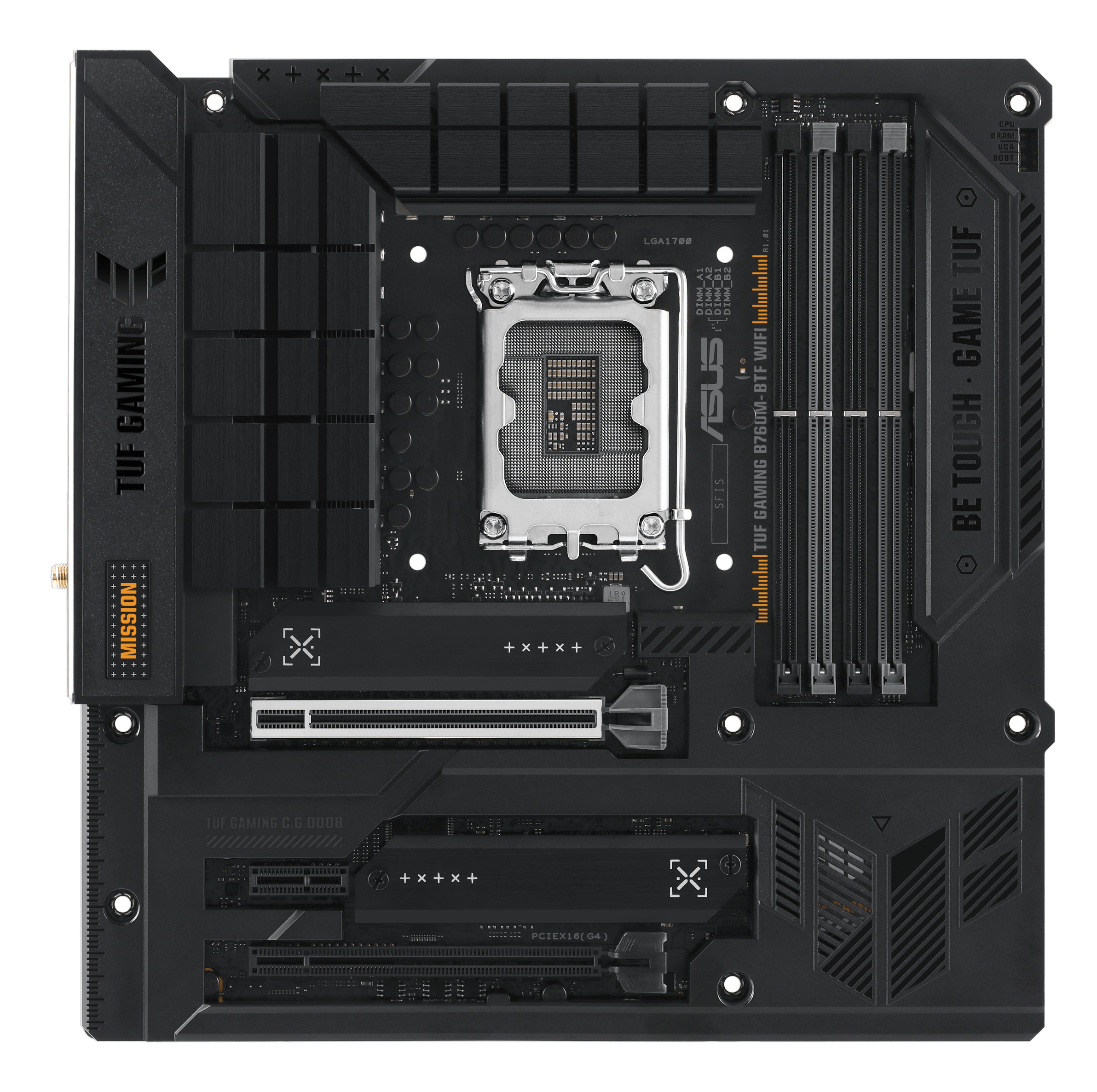 ASUS TUF GAMING B760M-BTF WIFI LGA 1700 4DDR5 microATX 4xSATA MB 1xHDMI 2.1 1xDP 1.4 3xM.2
